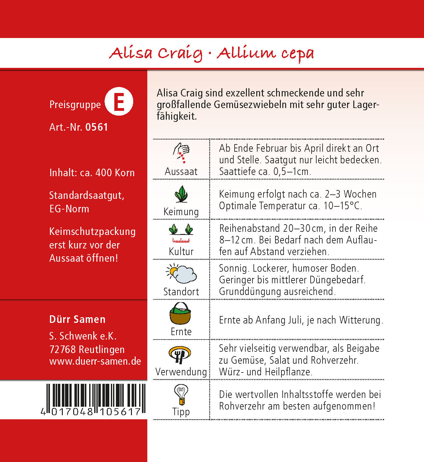 Gemüsezwiebel Alisa Craig