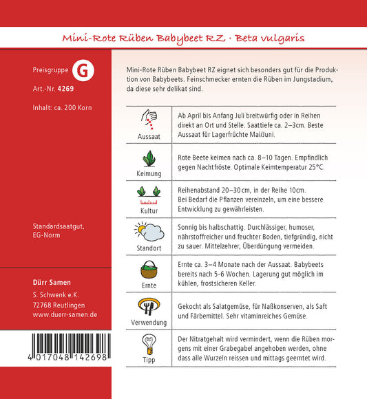 Mini-Rote Rübe Babybeet RZ
