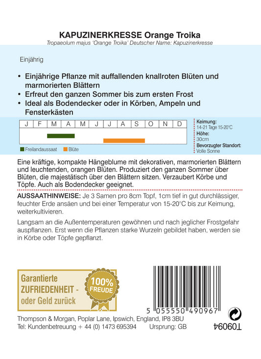 Kapuzinerkresse Orange Troika