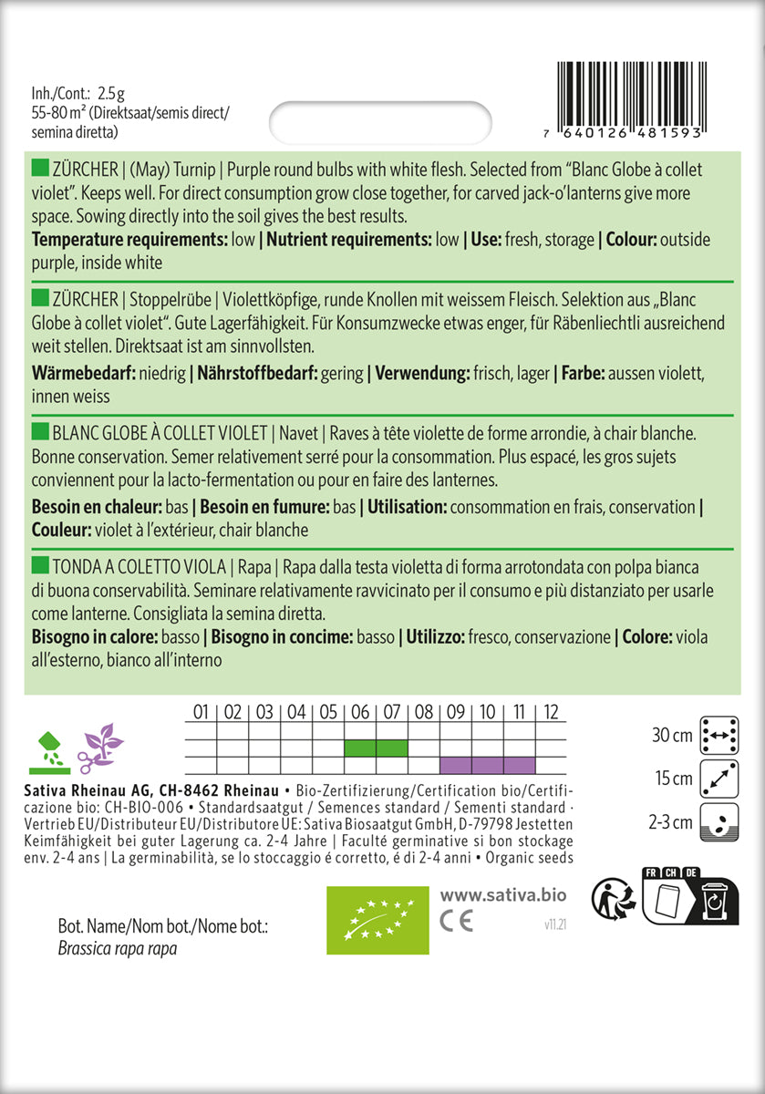 BIO Stoppelrübe Zürcher