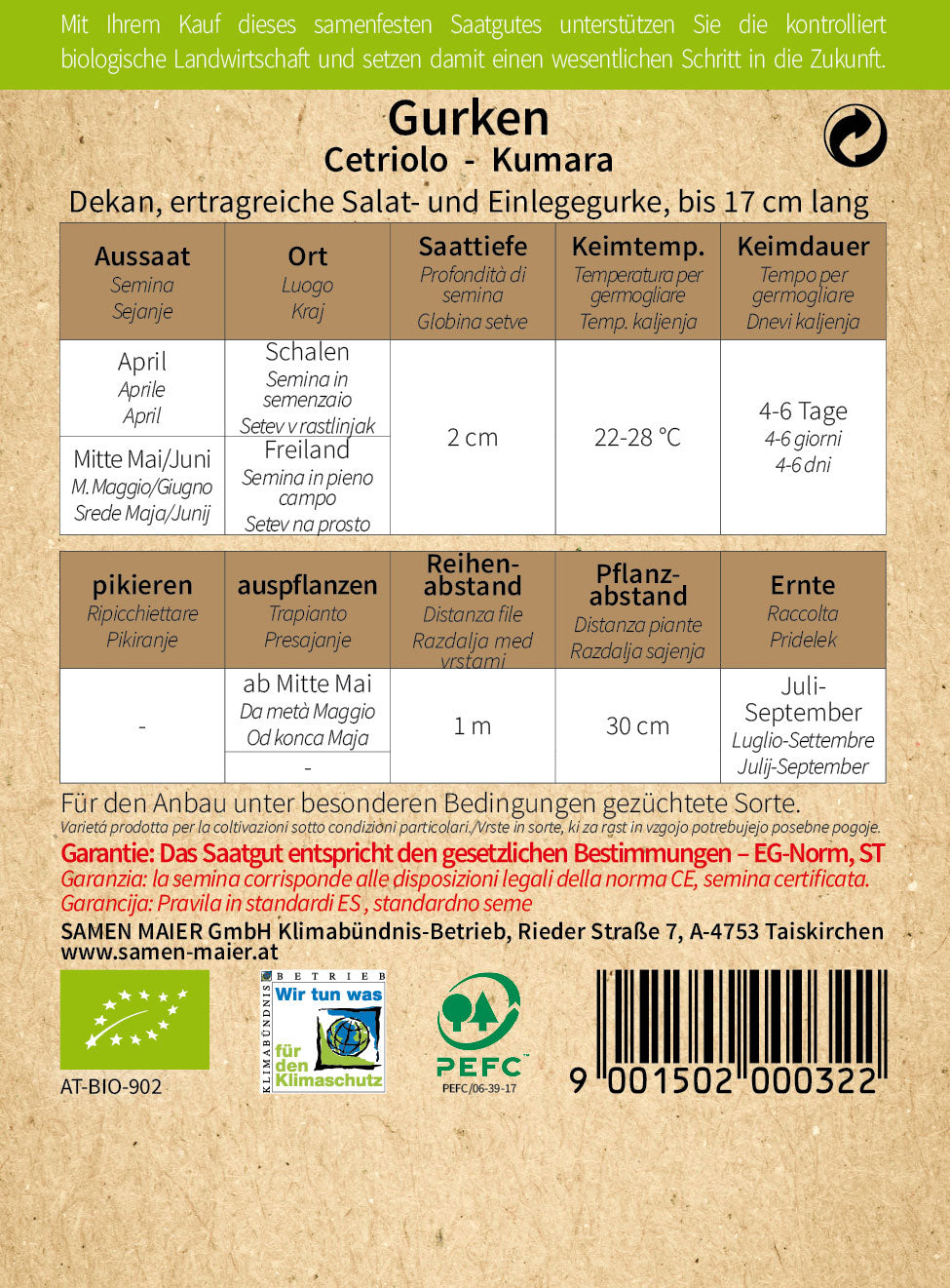 BIO Gurke Dekan