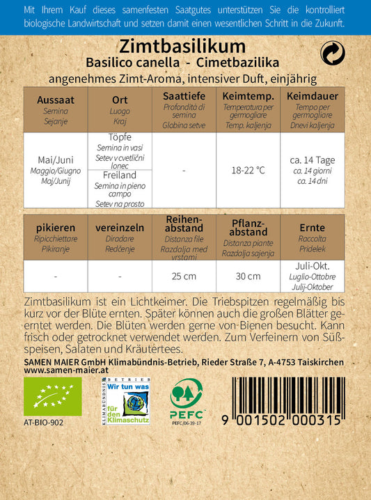 BIO Zimtbasilikum