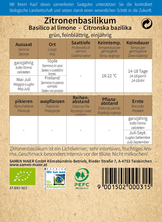 BIO Zitronenbasilikum