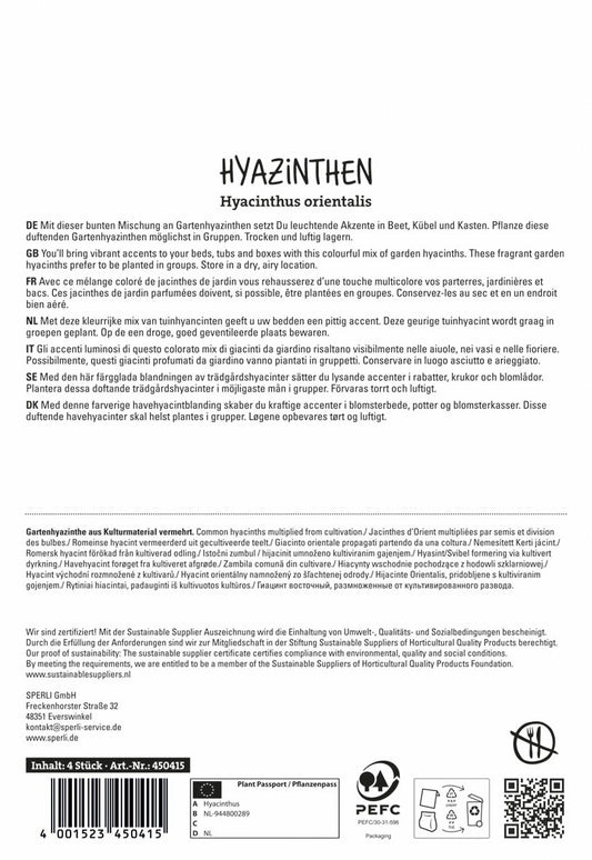 Hyazinthe Mischung (4 Stück)
