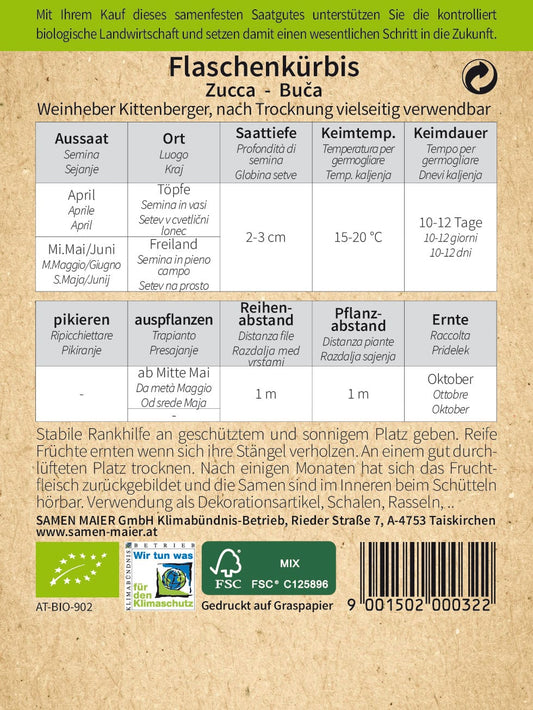 BIO Flaschenkürbis Weinheber Kittenberger