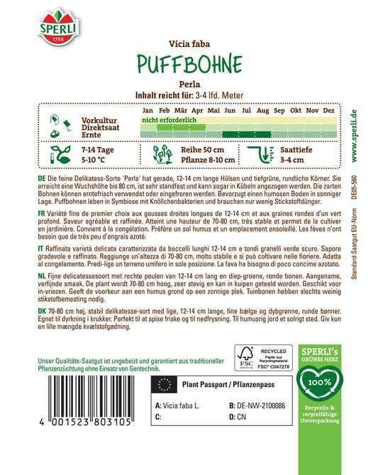 Puffbohne Perla