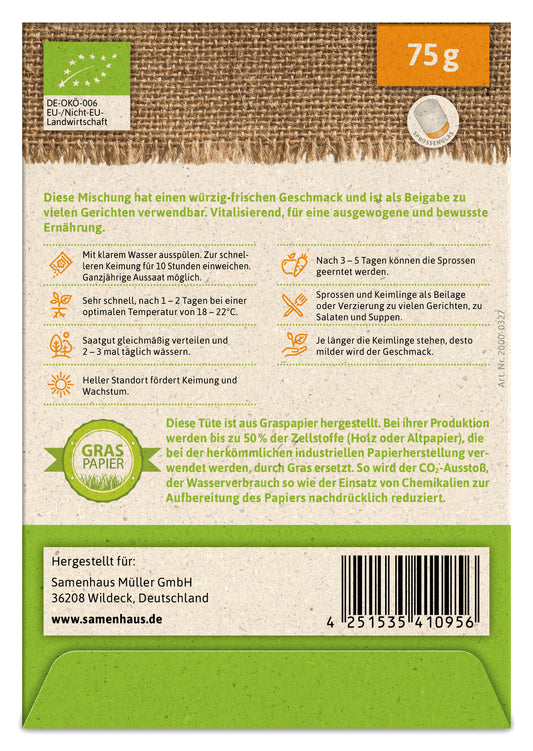 BIO Keimsprossen Fitness-Mischung (Weizen, Mungbohnen Und Rettich)