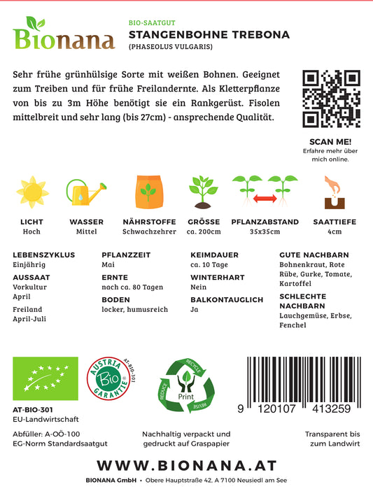 BIO Stangenbohne Trebona