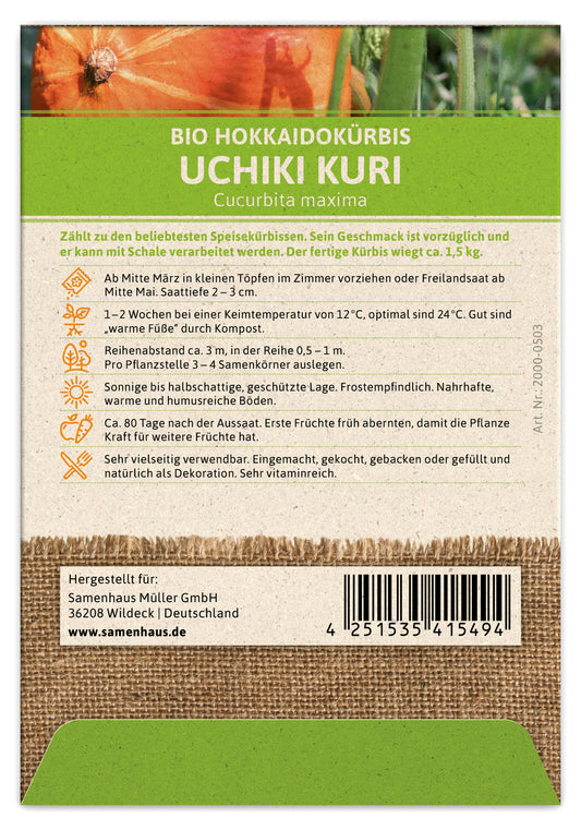 BIO Hokkaidokürbis Uchiki Kuri