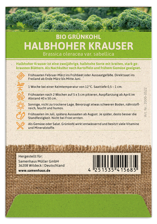 BIO Grünkohl Halbhoher Krauser