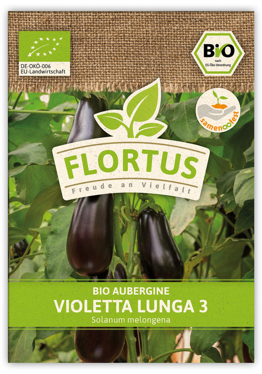 BIO Aubergine Violetta Lunga 3 (100 Stück)
