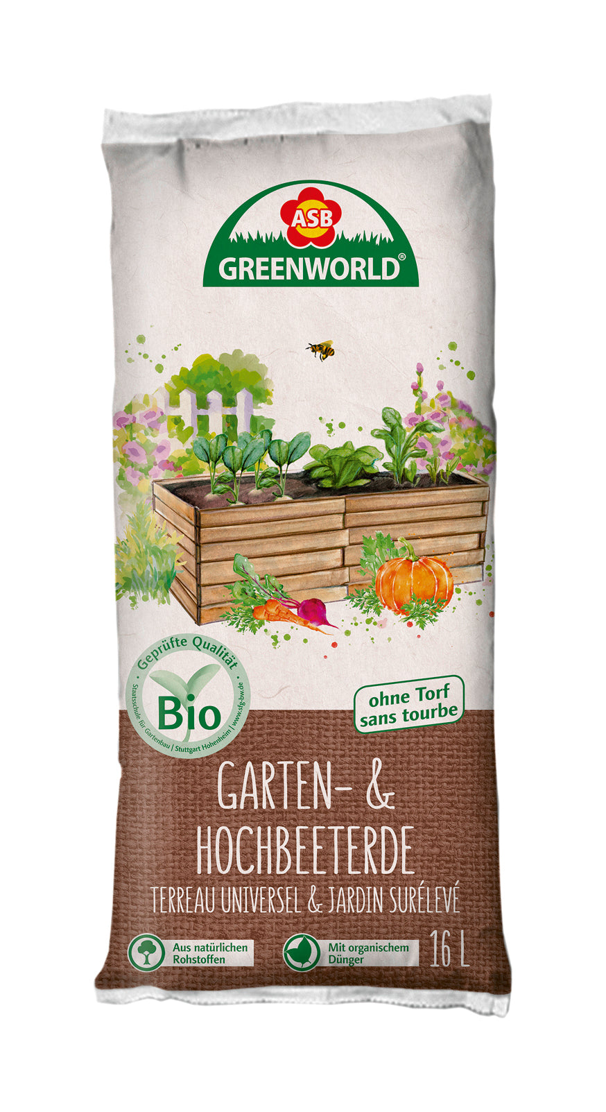 BIO Garten- & Hochbeeterde Ohne Torf (16 L)