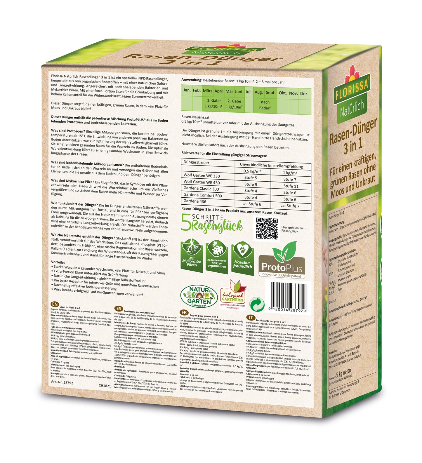 BIO Proto Plus Rasendünger "3 In 1" (5 Kg)