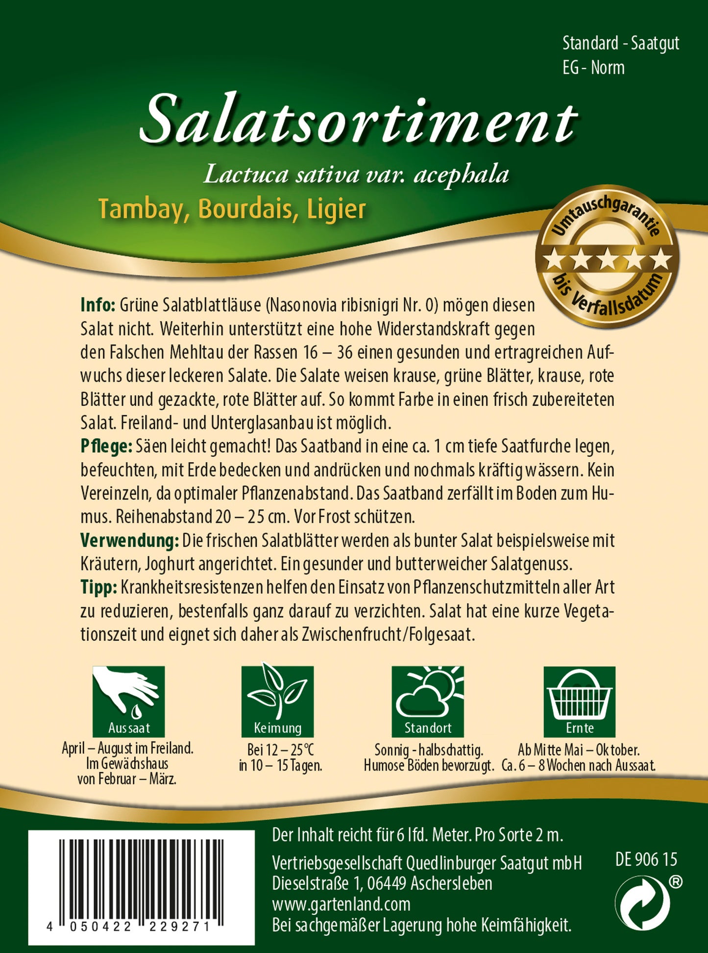 Salatsortiment Blattlausres (Saatband)