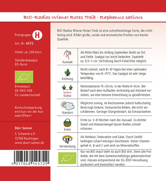 BIO Radies Wiener Rotes Weib