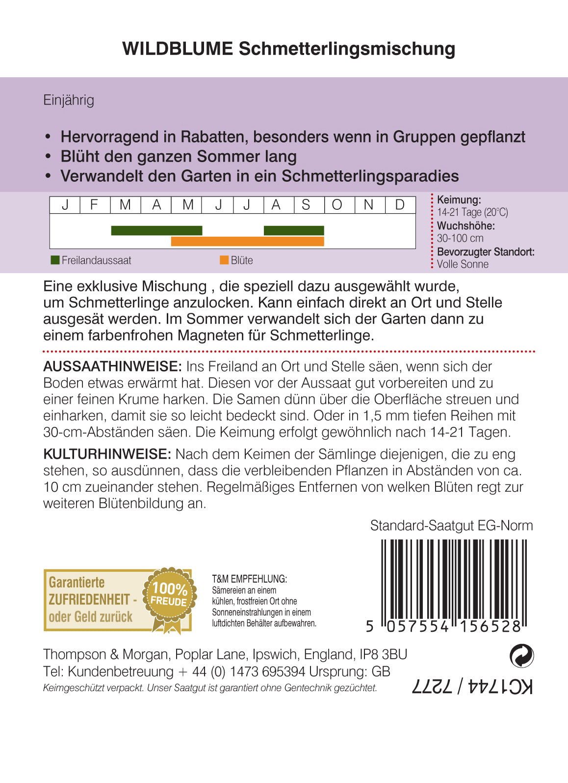 Wildblume Schmetterlings Mischung