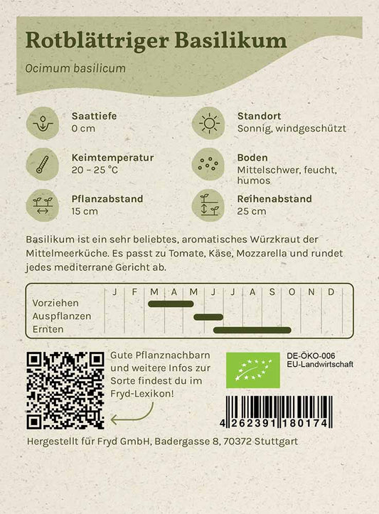 Fryd BIO Basilikum Rotblättrig