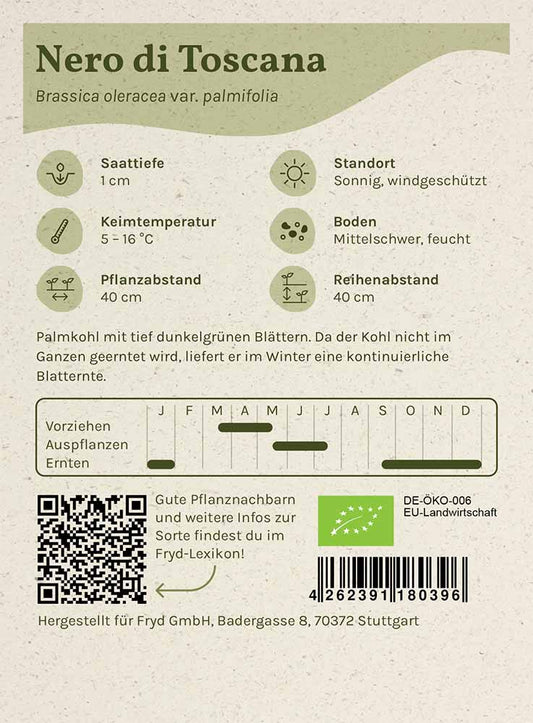 Fryd BIO Palmkohl Nero Di Toscana