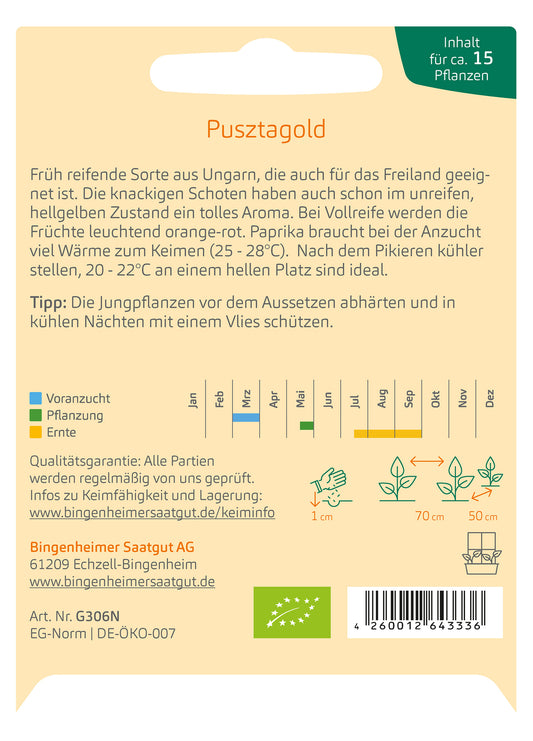 BIO Paprika Pusztagold