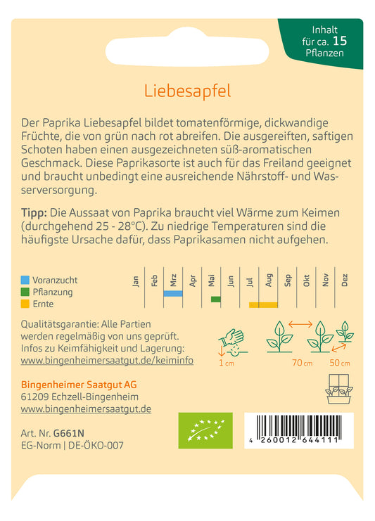 BIO Paprika Liebesapfel
