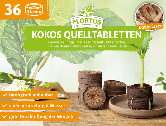 36 Mm Kokos Quelltabletten