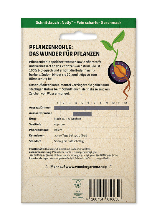 BIO Saatgut Mit Pflanzenkohle-Mantel Schnittlauch