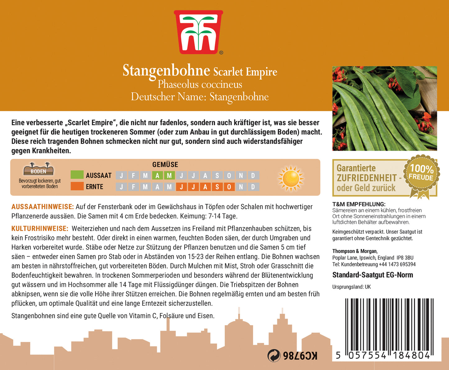 Stangenbohnen Scarlet