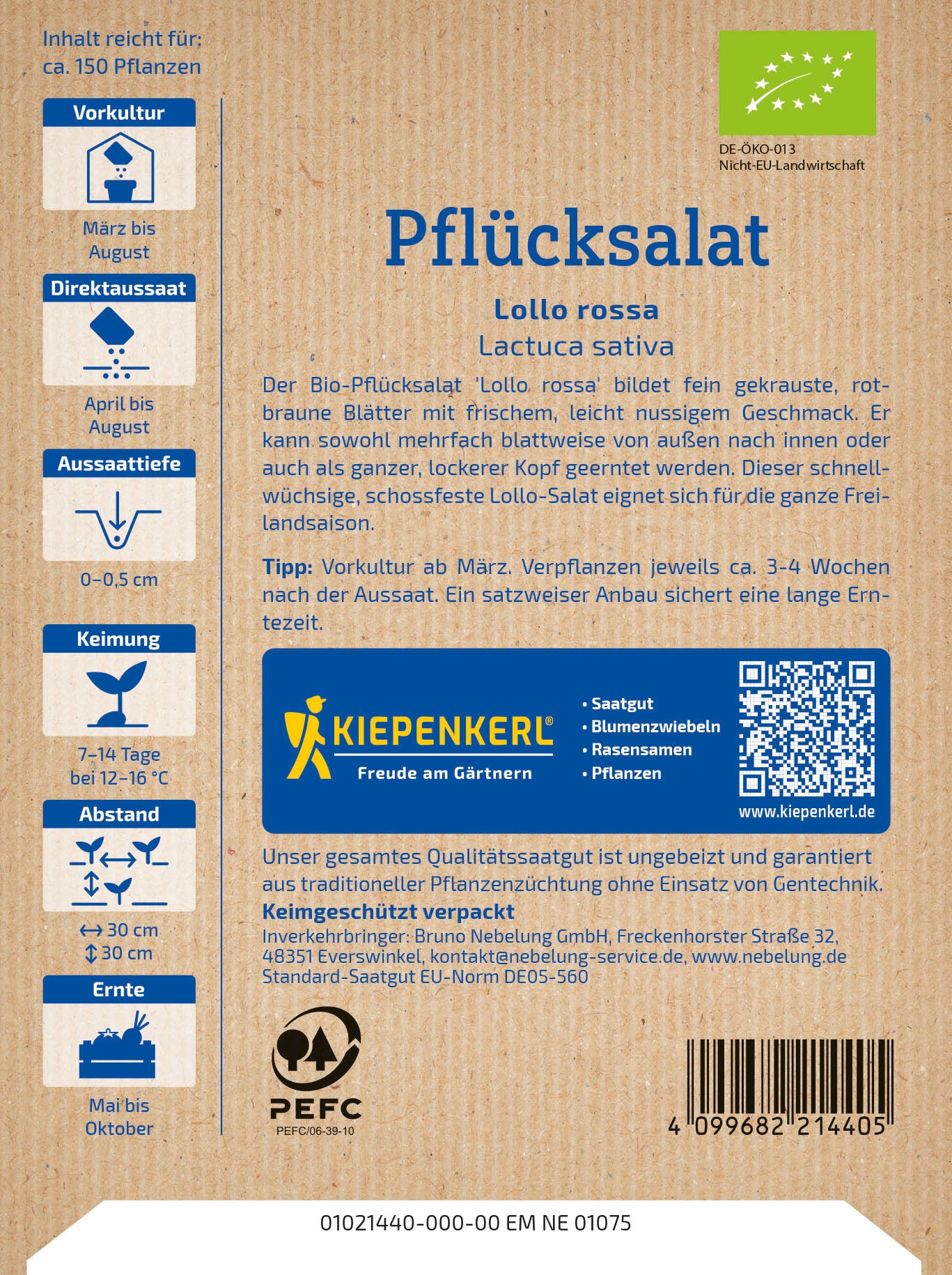 BIO Pflücksalat Lollo Rossa