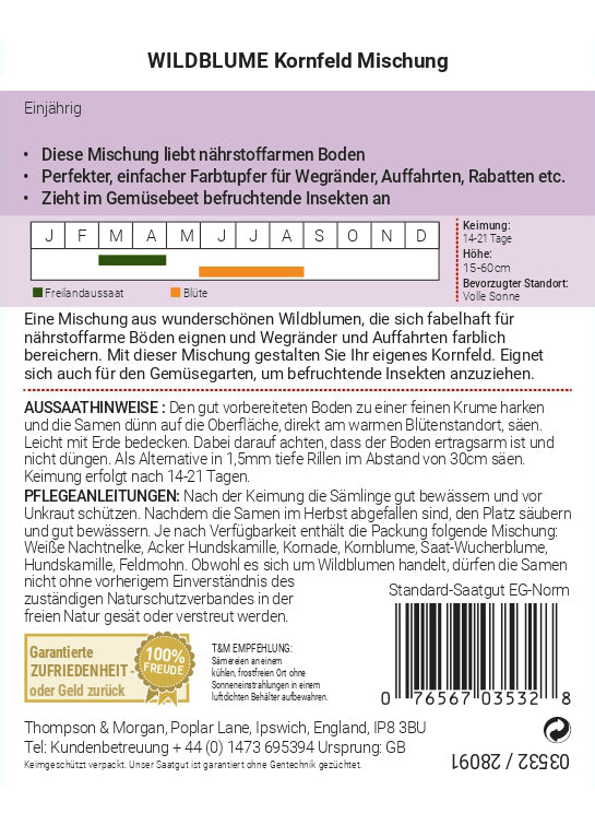  Wildblume Kornfeld Mischung [MHD 12/2025]