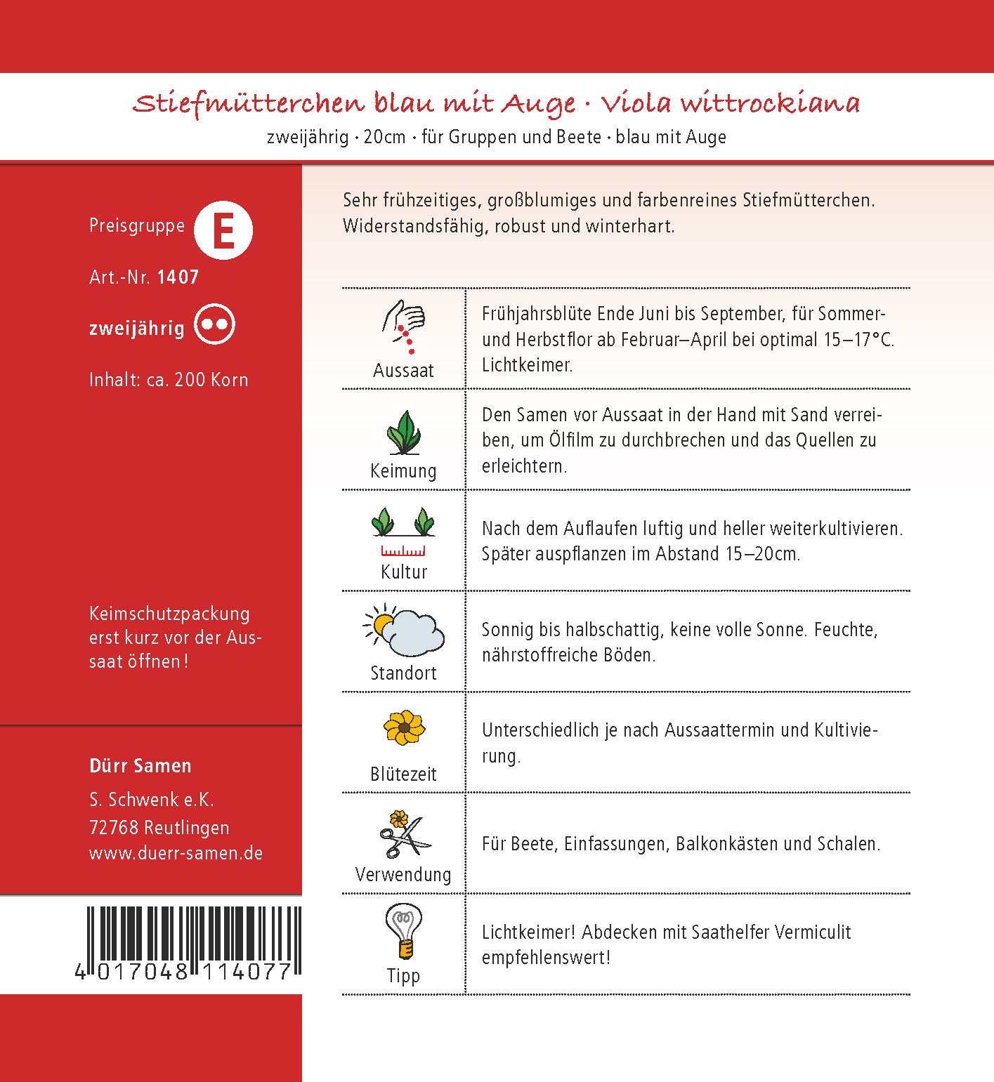  Stiefmütterchen Dunkelblau Mit Auge