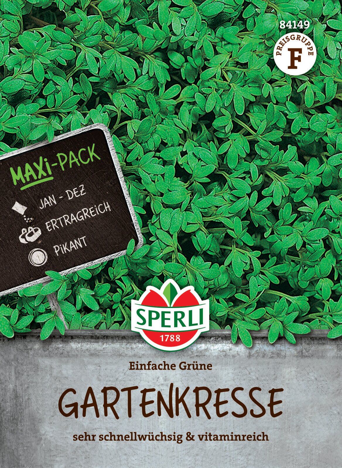  Gartenkresse Grüne Einfache (MaxiPack 50g) [MHD 01/2026]