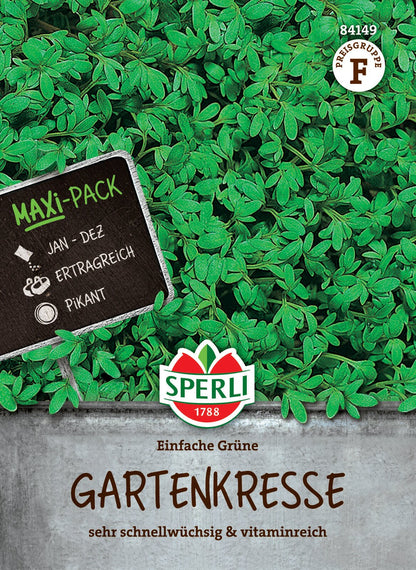  Gartenkresse Grüne Einfache (MaxiPack 50g) [MHD 01/2026]