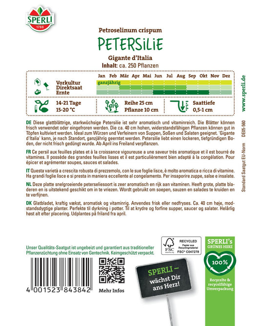  Petersilie Gigante D'Italia