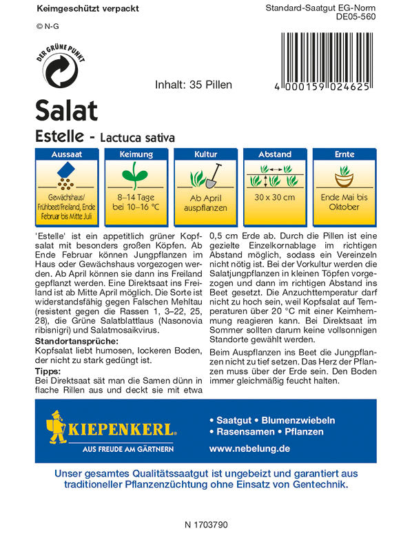  Kopfsalat Estelle (Pillensaat) [MHD 01/2025]