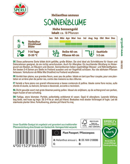  Sonnenblume Hohe Sonnengold [MHD 01/2026]