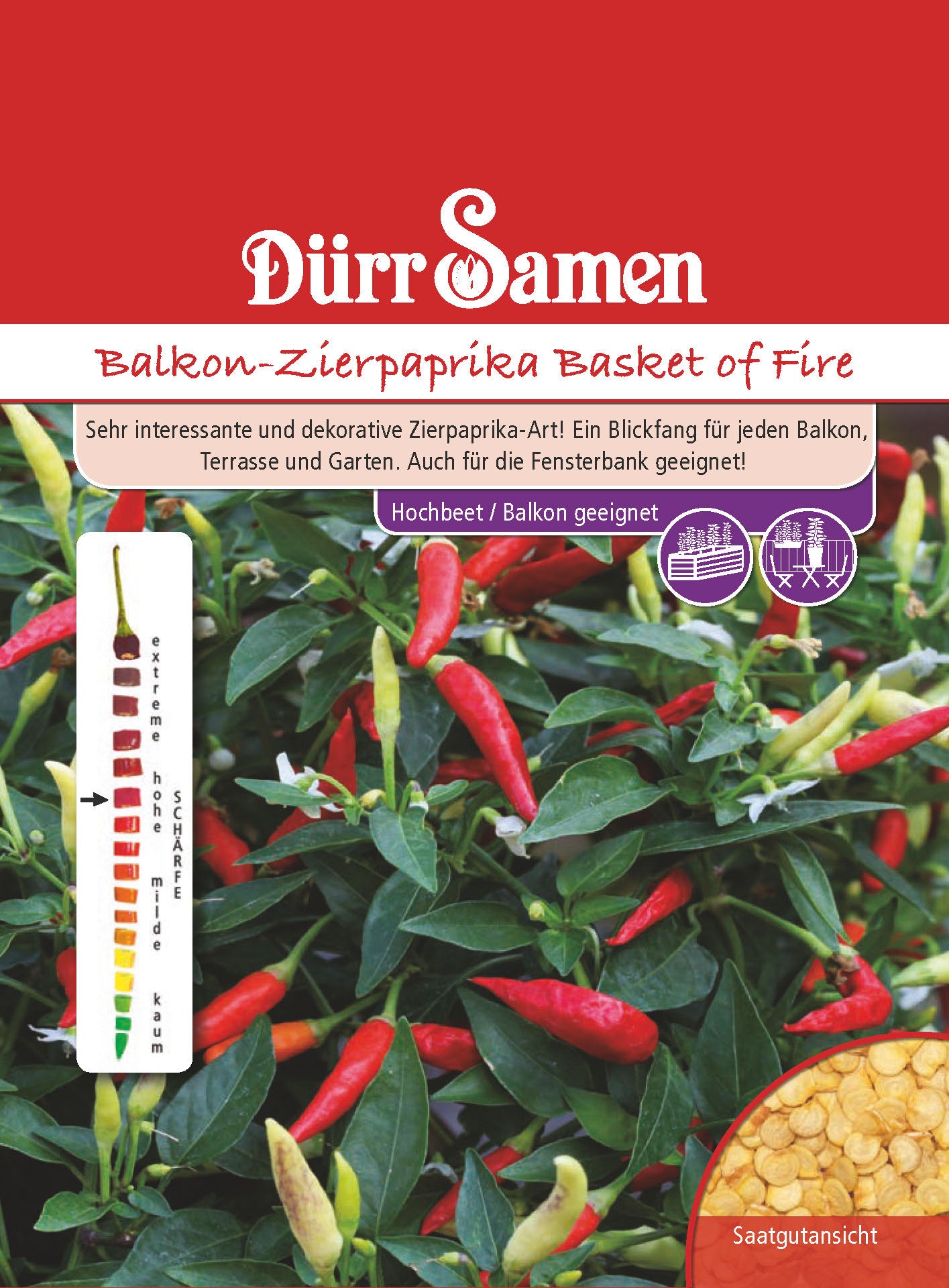  Balkon-Zierpaprika Basket Of Fire