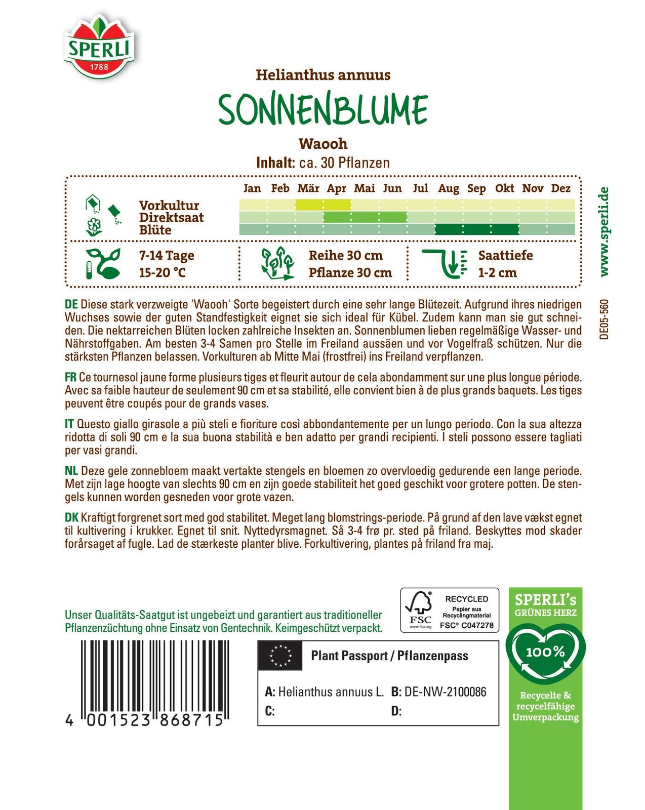  Sonnenblume Waooh [MHD 01/2025]