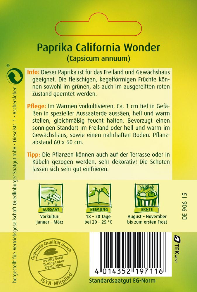  Paprika California Wonder