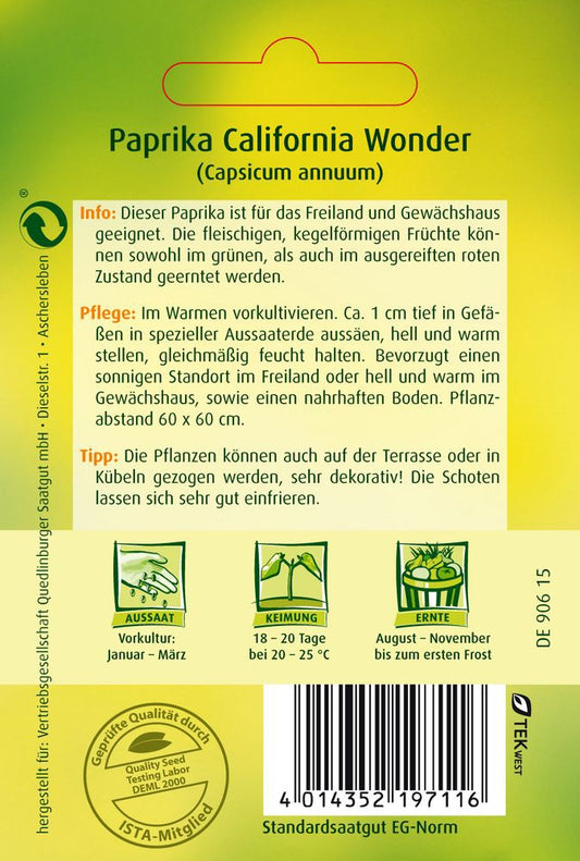  Paprika California Wonder