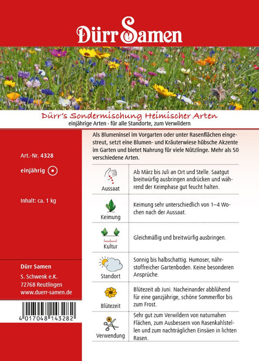  Dürr Samen's Sondermischung Heimischer Arten 1 Kg