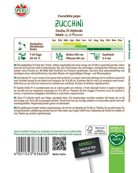  Zucchini Orelia F1-Hybride