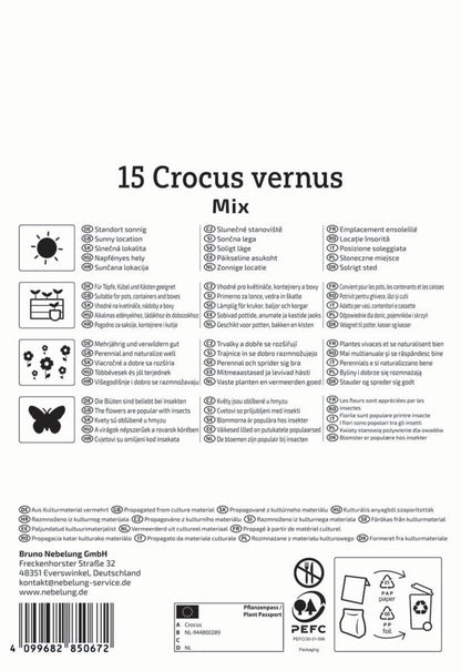  Großblumiger Krokus Mischung (15 Stück)