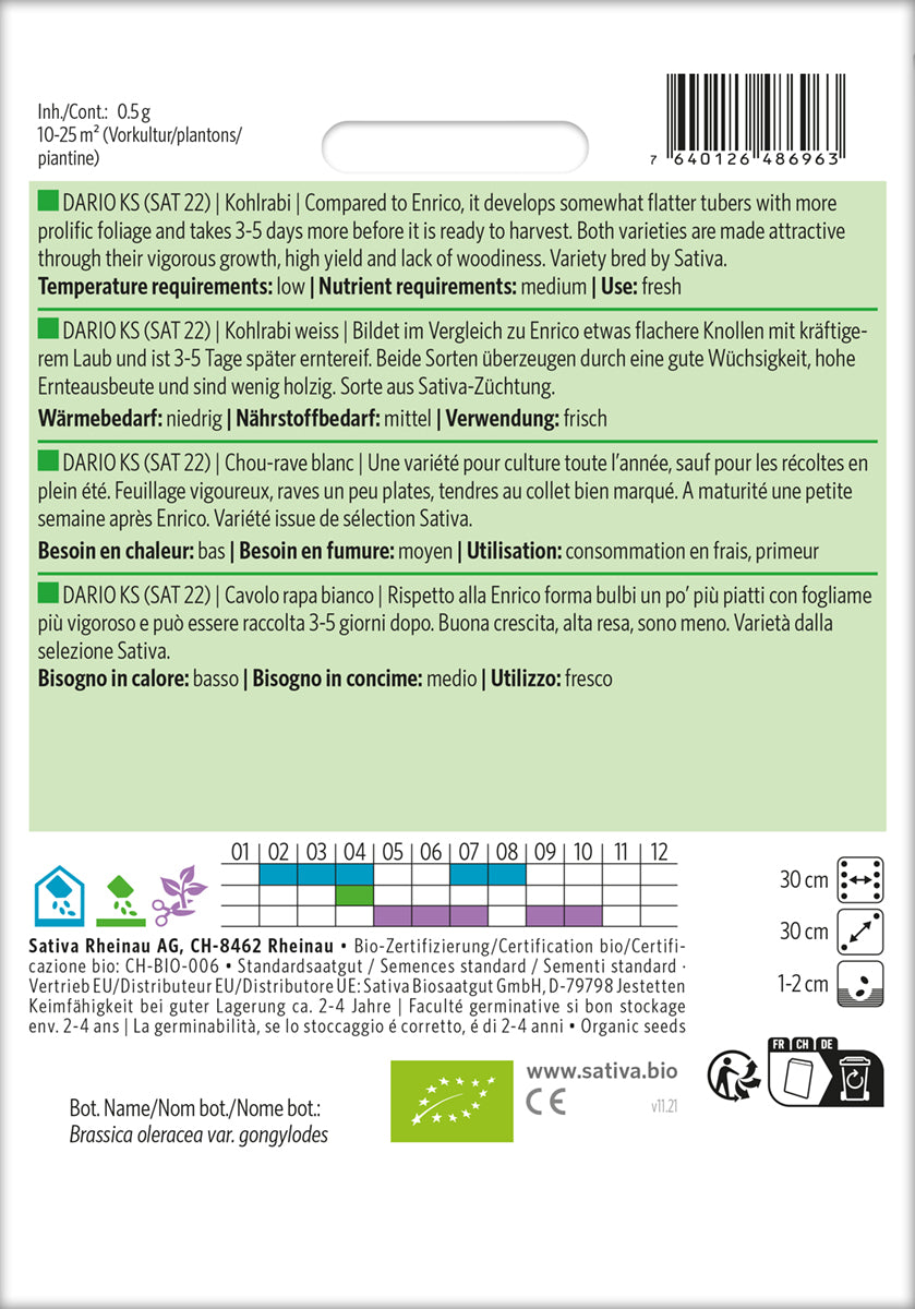  BIO Kohlrabi Weiss Auslese Früh [MHD 12/2025]