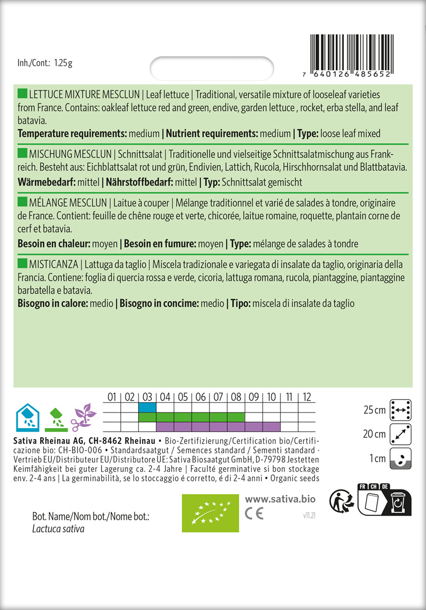  BIO Schnittsalat Mischung Mesclun [MHD 12/2025]