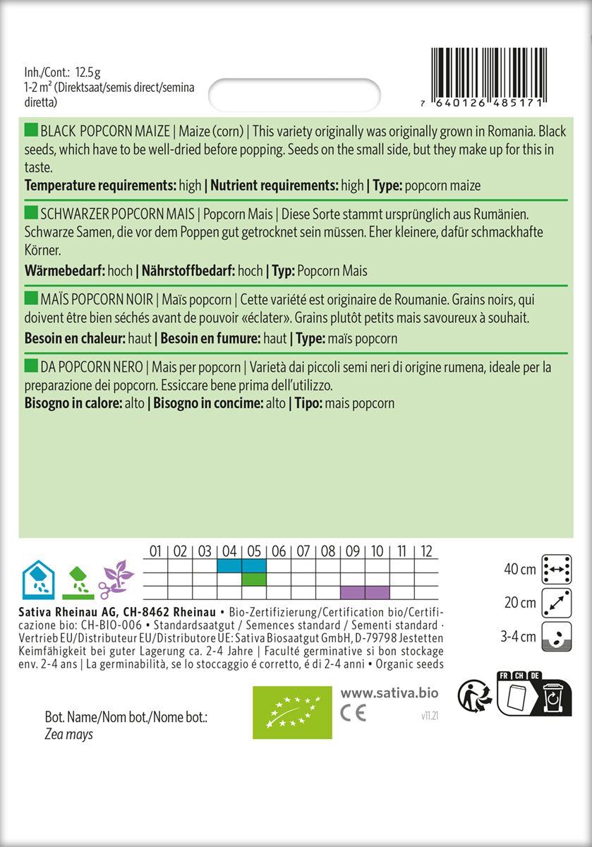  BIO Popcorn Mais Schwarzer [MHD 12/2025]