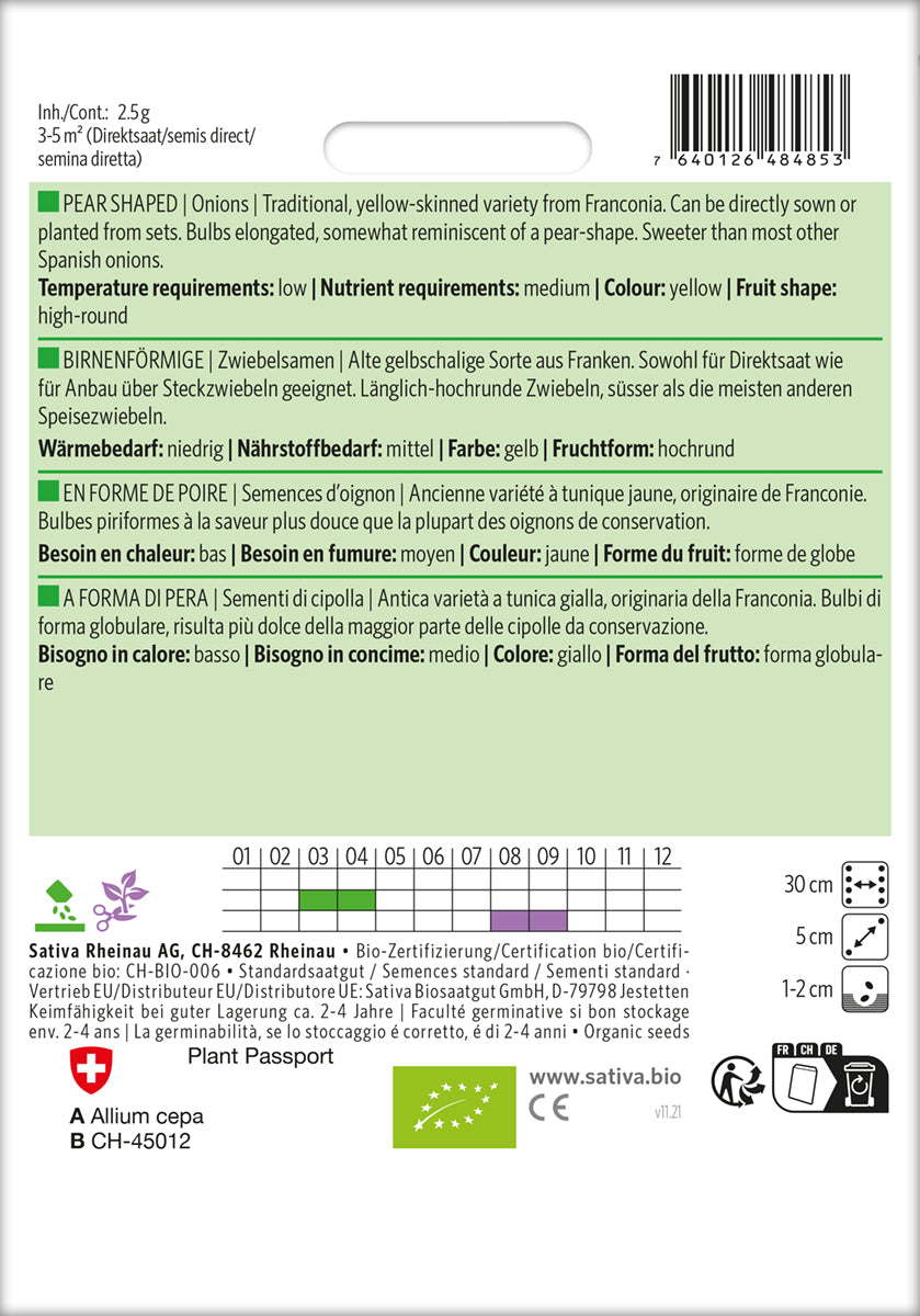  BIO Zwiebelsamen Birnenförmige [MHD 12/2025]