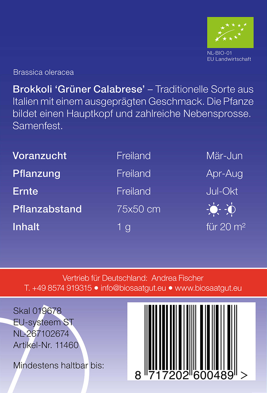 BIO Brokkoli Grüner Calabrese [MHD 12/2025]