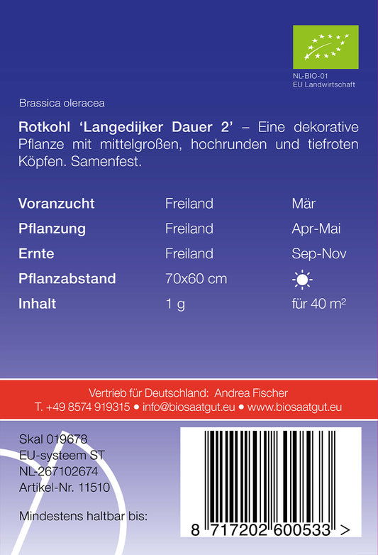  BIO Rotkohl Langedijker Dauer 2 [MHD 12/2025]