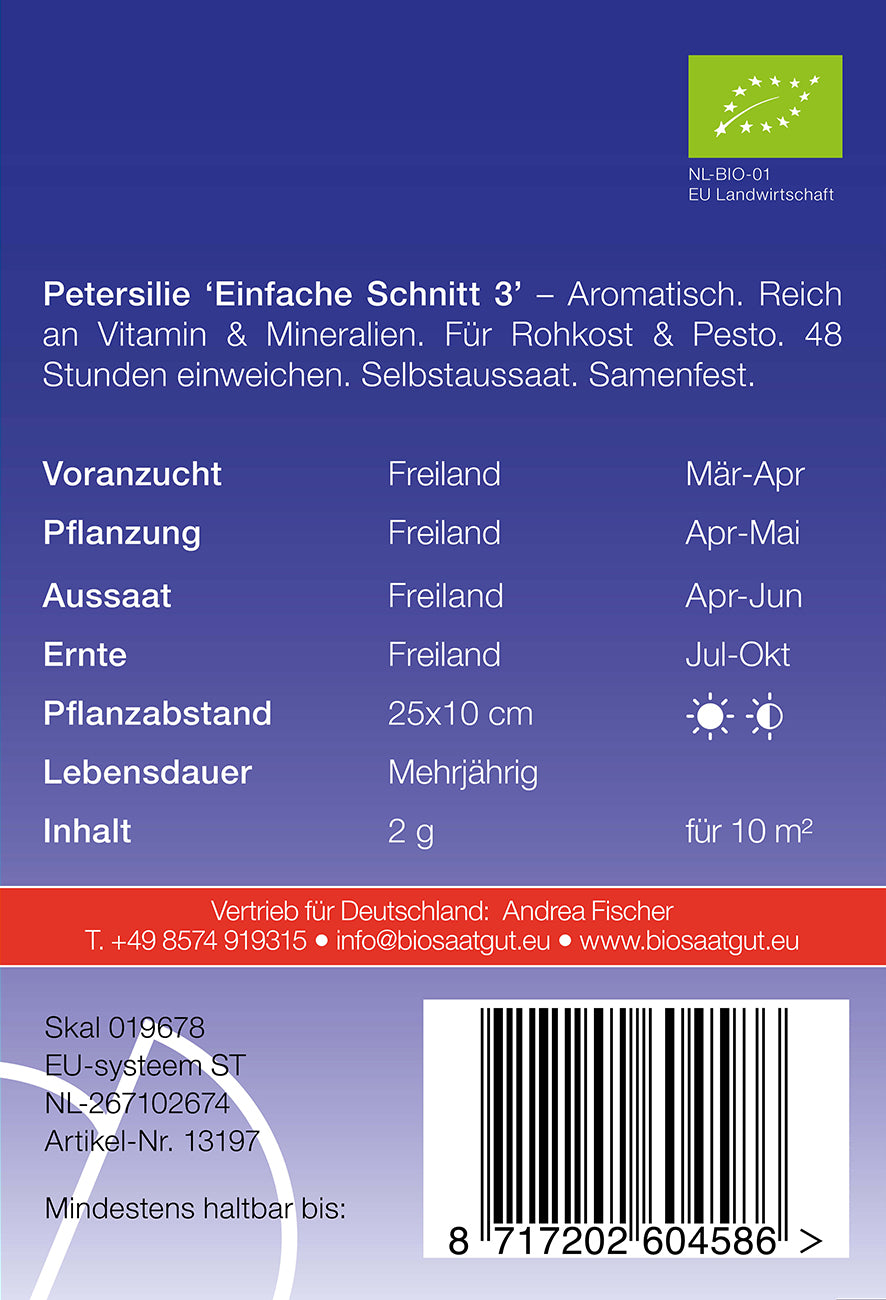  BIO Petersilie Einfache Schnitt 3 [MHD 12/2025]