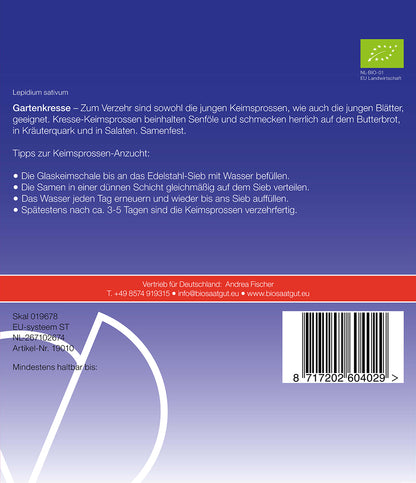  BIO Gartenkresse Keimsprossen